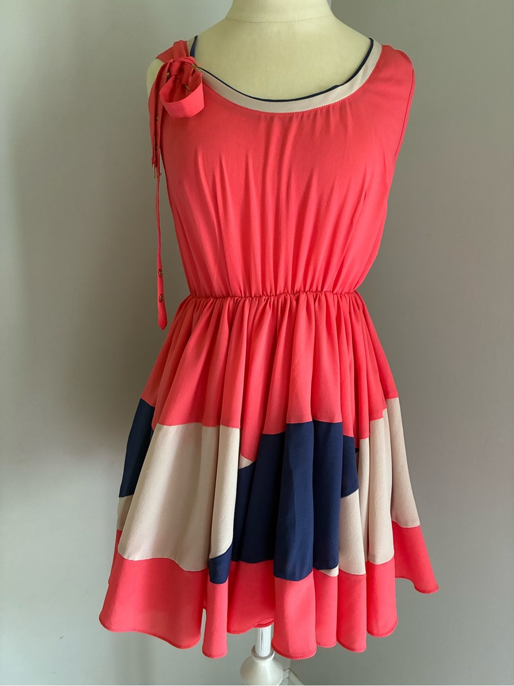 Suncoo Paris Colorblock Sleeveless Mini Summer Dress Size Small